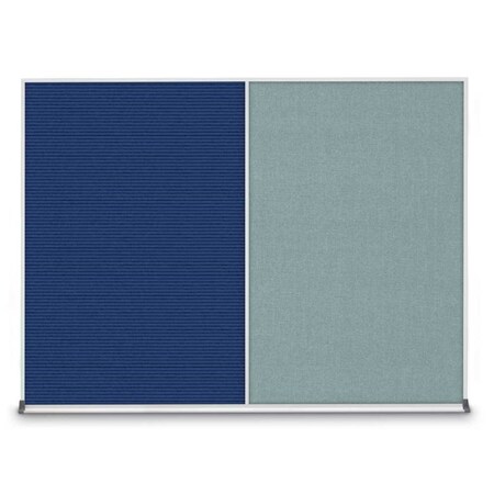 United Visual Products Triple Door Radius Corkboard, 96"X48", B UV8006-BLACK-CLOUD